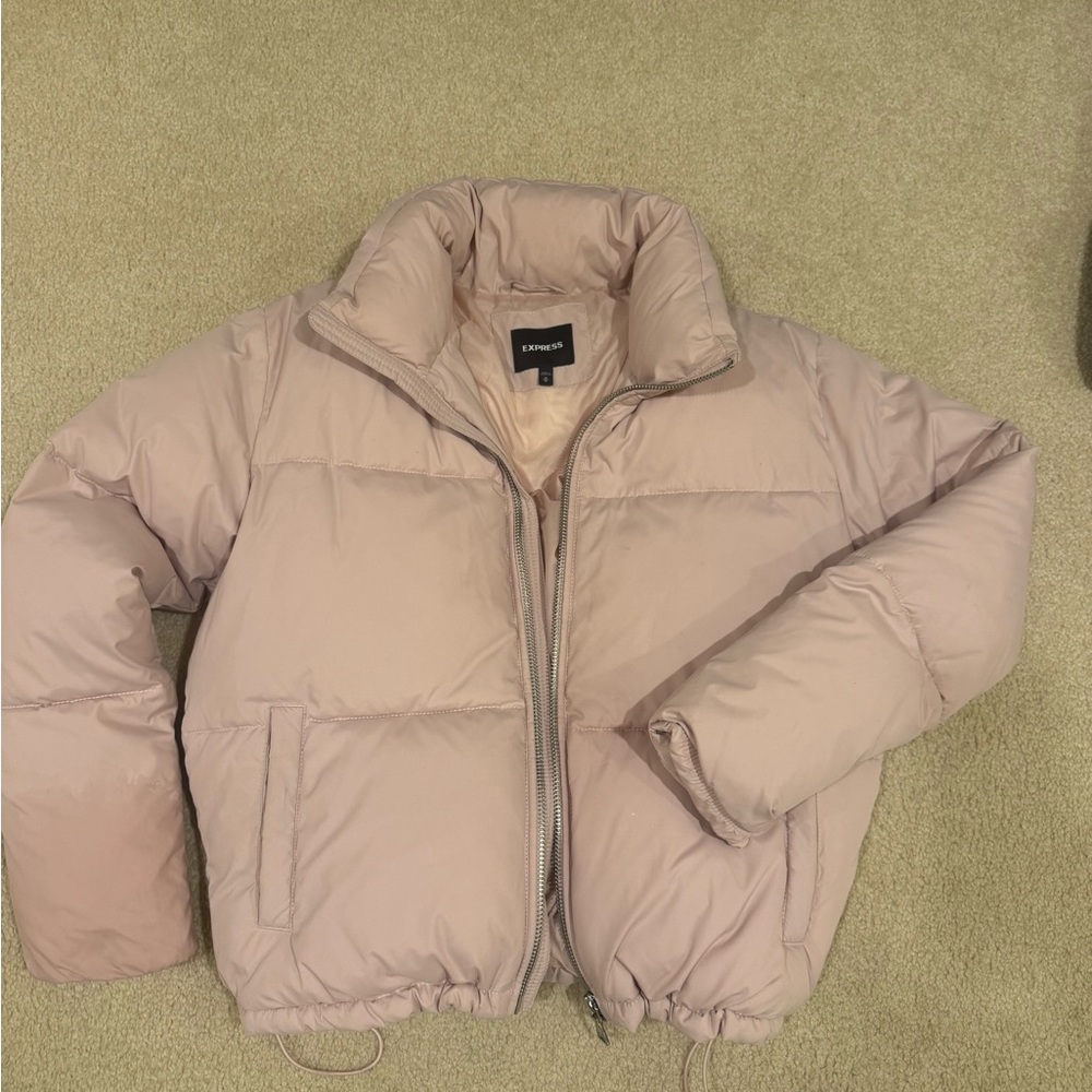 Express Women's Light Pink Puffer Jacket